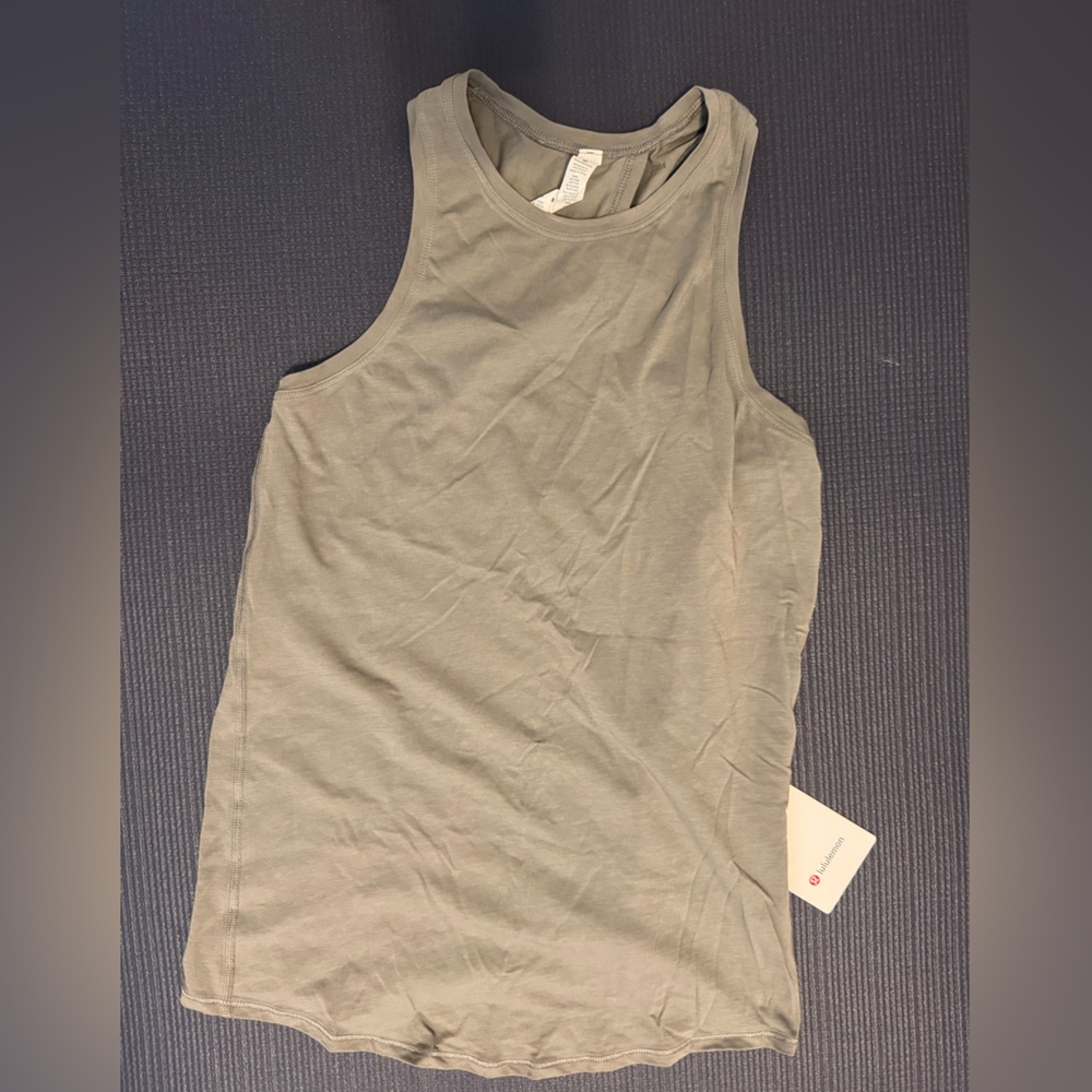 NWT Lululemon All Tied Up Tank Top Pima Cotton Grey Sage Sz 4